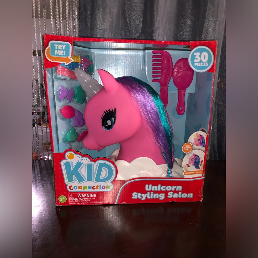 Kids Pink Unicorn Styling Head